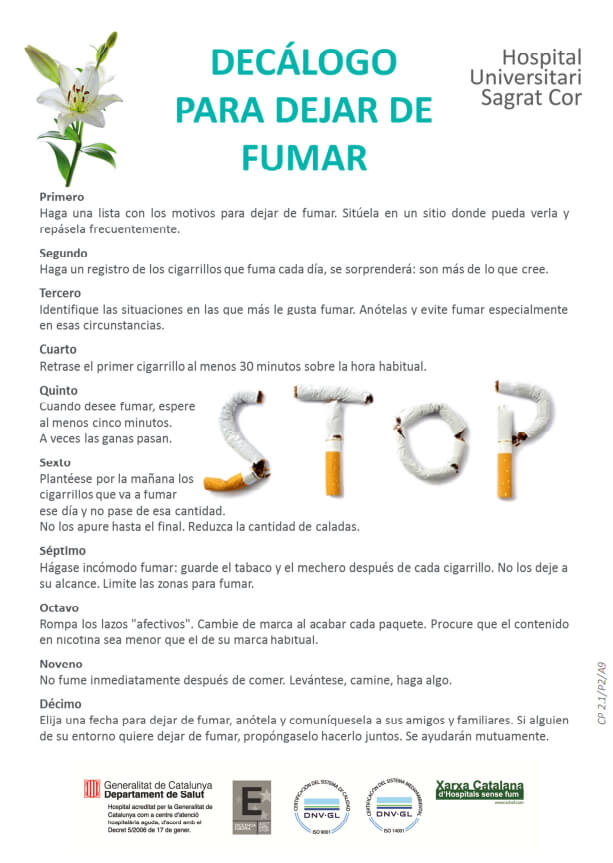 Decalogo dejar de fumar